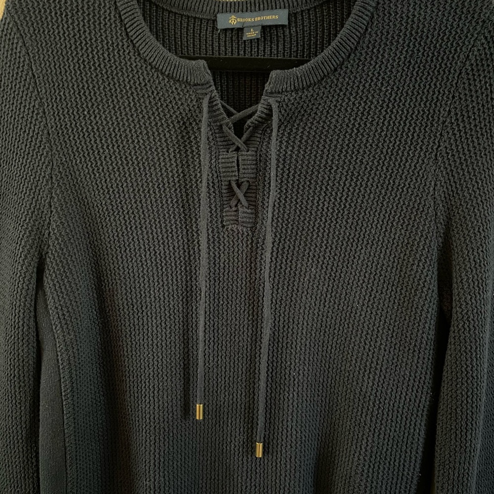 Brooks Brothers size L women’s lace up sweater - Picture 4 of 5